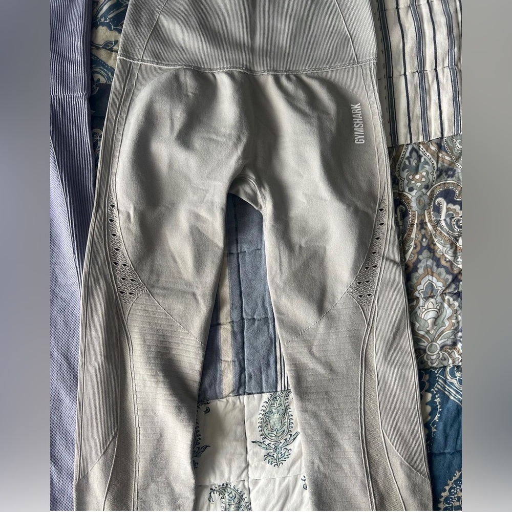 Tan gym-shark leggings,  size Medium , never worn.